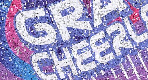 昇華プリントのスパンコール生地