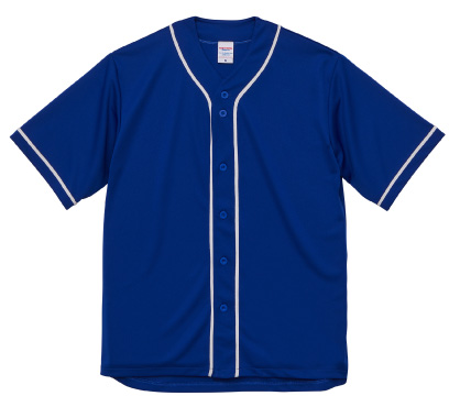 ベースボールシャツ　マリンブルー・ホワイト