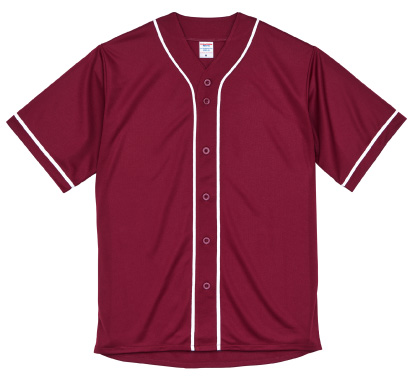 ベースボールシャツ　バーガンディ・ホワイト