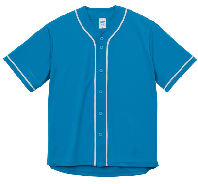 ベースボールシャツ　ターコイズブルー・ホワイト