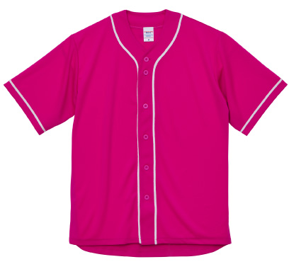ベースボールシャツ　トロピカルピンク・ホワイト
