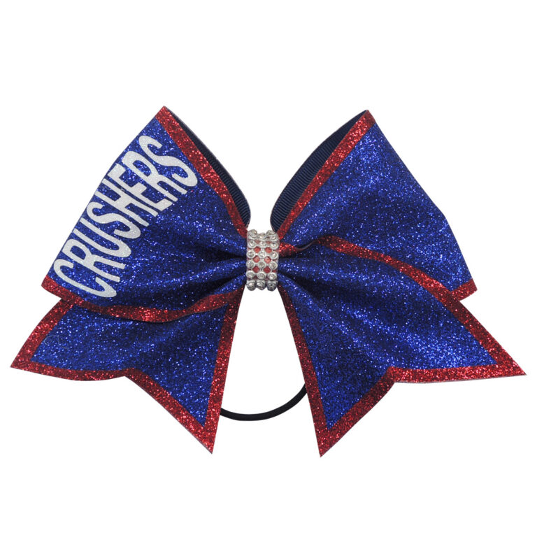 グログランリボン ワンカラー（グリッター圧着＋中央とめストーン）｜オーダーチアリボン